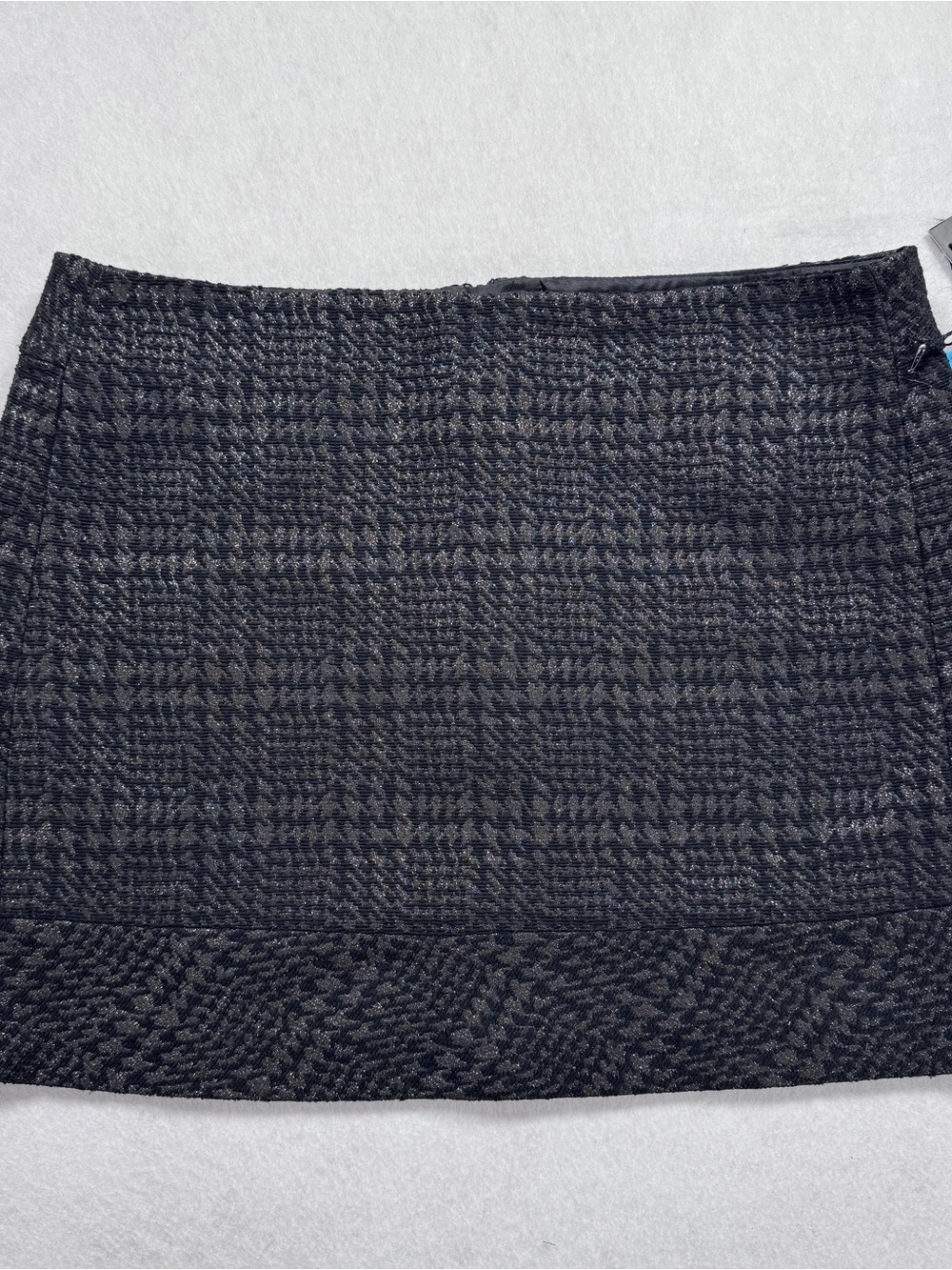 Willi Smith Black Metallic Jacquard Mini Skirt Size 12 Classic Preppy Business